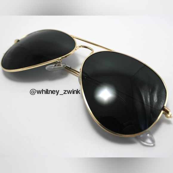 Model Display Ray-Ban Aviator Black Lens RB3025 58 / 62 Gold Frame - Picture 7 of 17